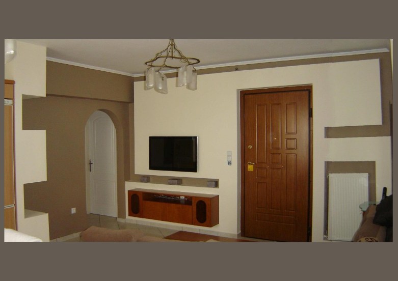 Ειδικός σχεδιασμός επίπλου τηλεόρασης σε συνδυασμό με κατασκευές γυψοσανίδας - 