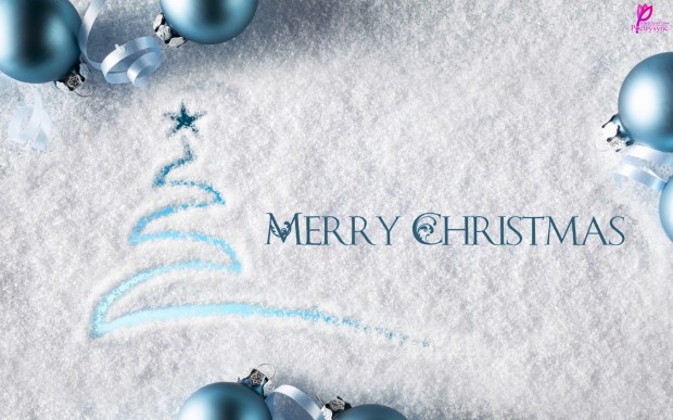 Christmas-Balls-and-Christmas-Trees-on-Snow-Merry-Christmas